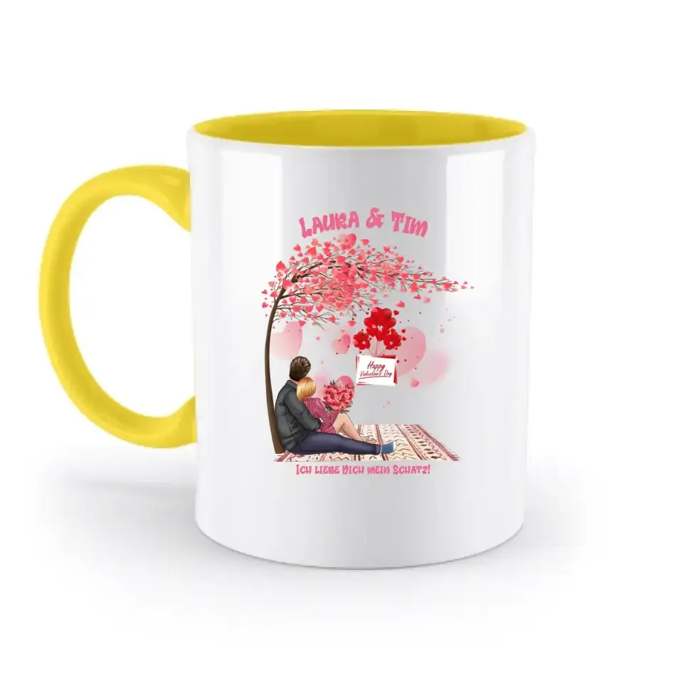 Paar Designer Valentinstag Picknick: Zweifarbige Tasse 330ml