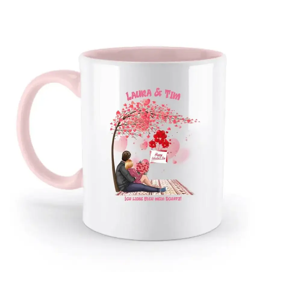 Paar Designer Valentinstag Picknick: Zweifarbige Tasse 330ml