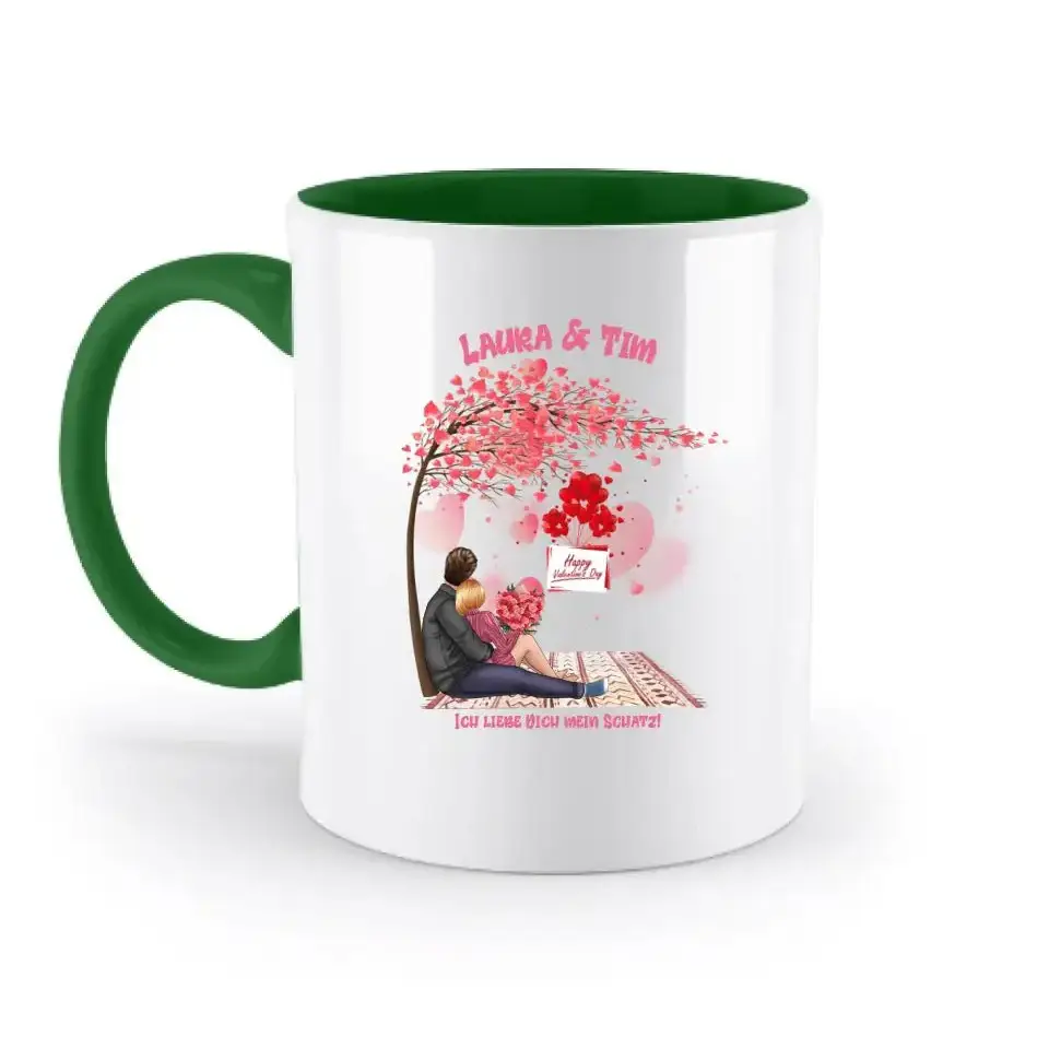 Paar Designer Valentinstag Picknick: Zweifarbige Tasse 330ml