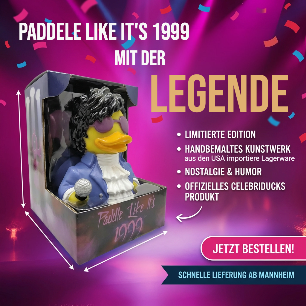 Paddle like it´s 1999 (Parodie) • Gummiente • Badeente • offizielles Produkt von CelebriDucks - Badeenten