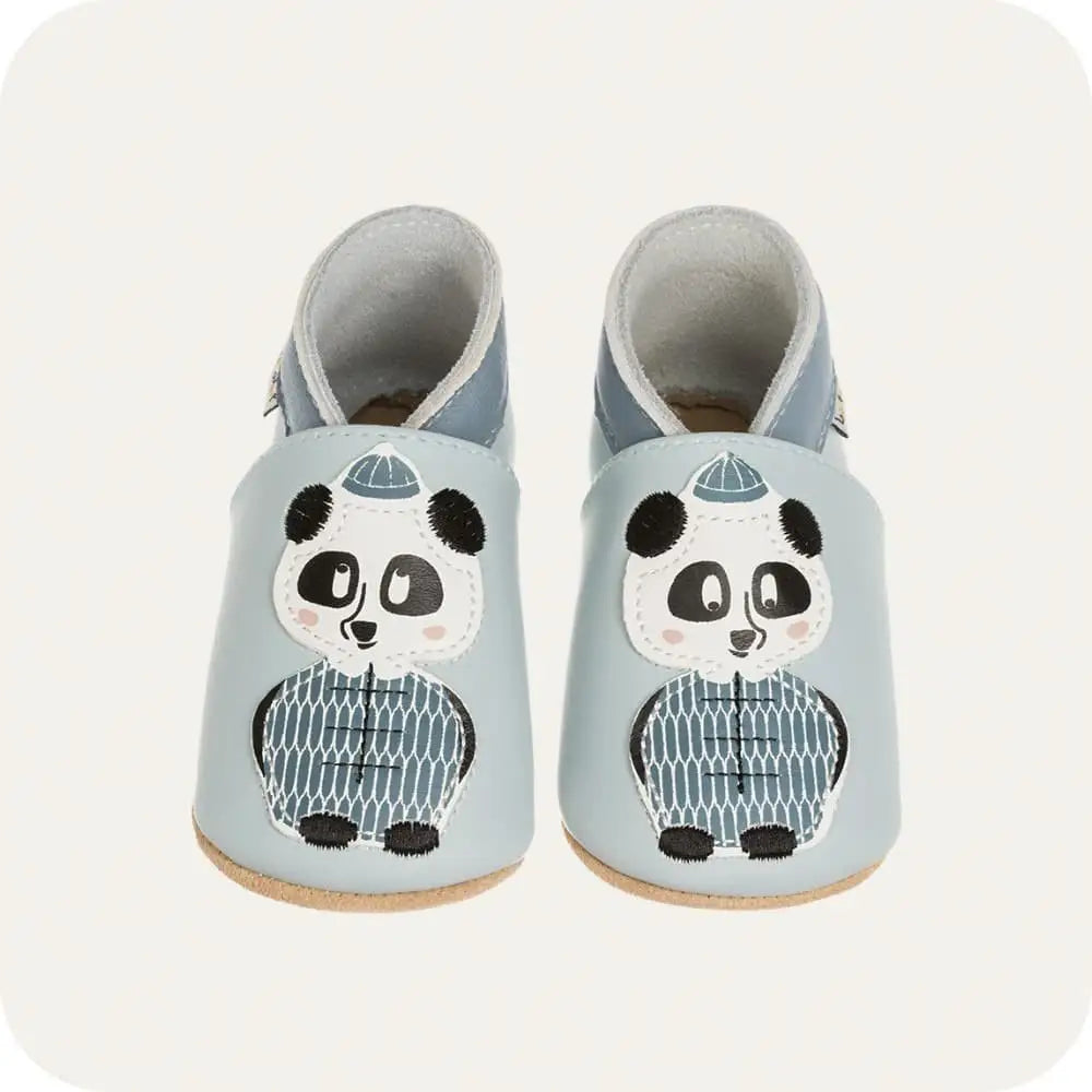 Panda-Babyhausschuhe aus weichem Leder
