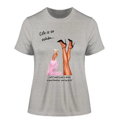 PARTY LEGS: Das ’Schöne Beine’-Motiv (personalisierbare Figuren) - Damen T-Shirt (Fitted) • Bio / Heather Grey / 2XL