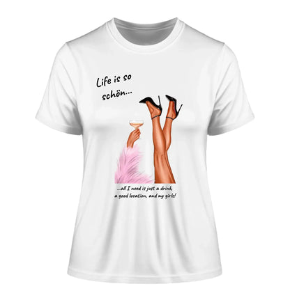 PARTY LEGS: Das ’Schöne Beine’-Motiv (personalisierbare Figuren) - Damen T-Shirt (Fitted) • Bio / White / 2XL