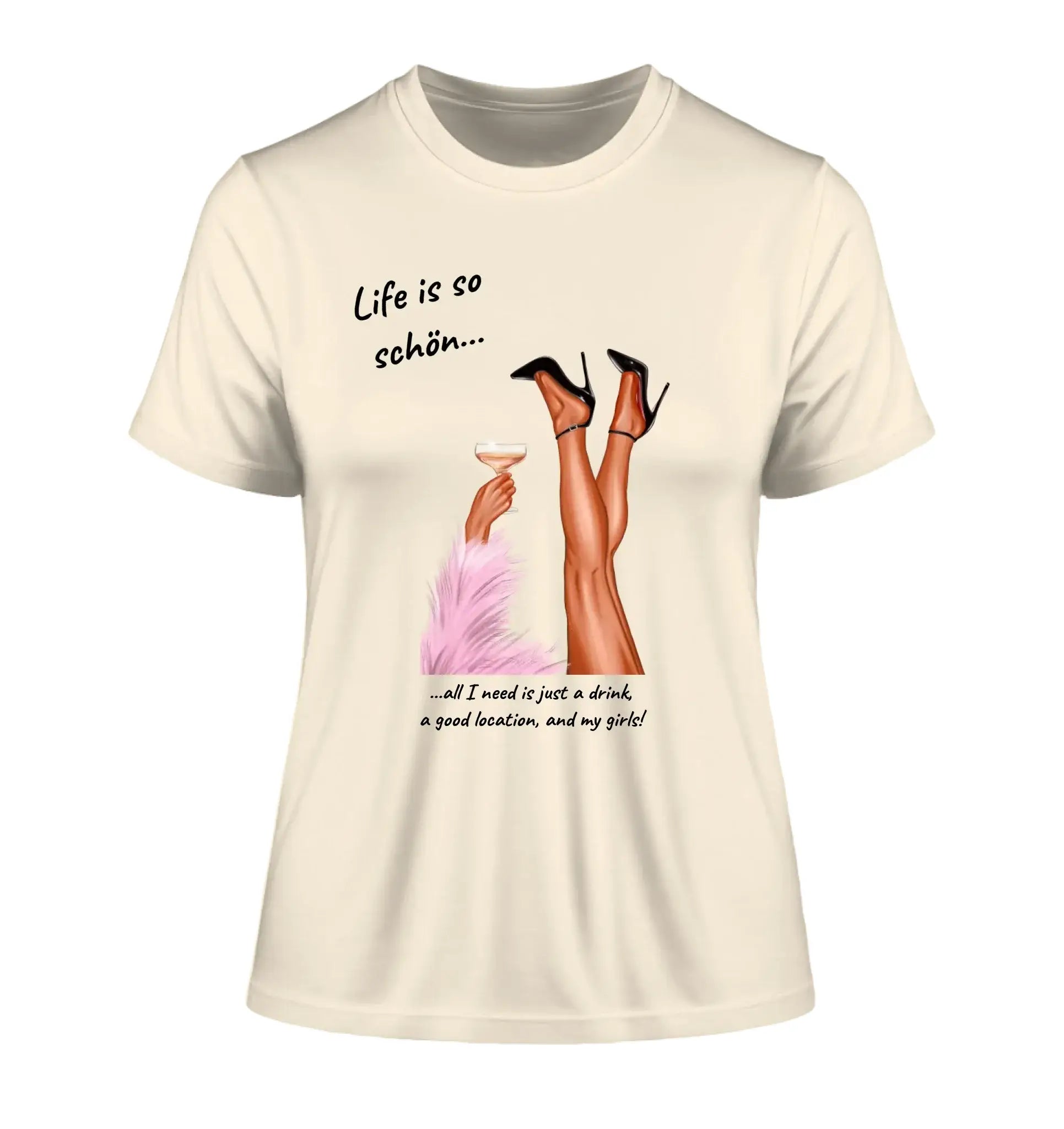 PARTY LEGS: Das ’Schöne Beine’-Motiv (personalisierbare Figuren) - Damen T-Shirt (Fitted) • Bio / Natural / 2XL
