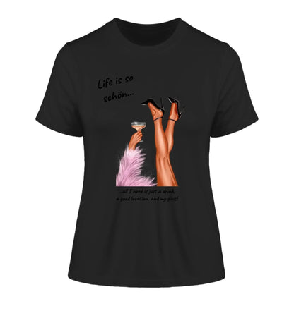 PARTY LEGS: Das ’Schöne Beine’-Motiv (personalisierbare Figuren) - Damen T-Shirt (Fitted) • Bio / Black / 2XL