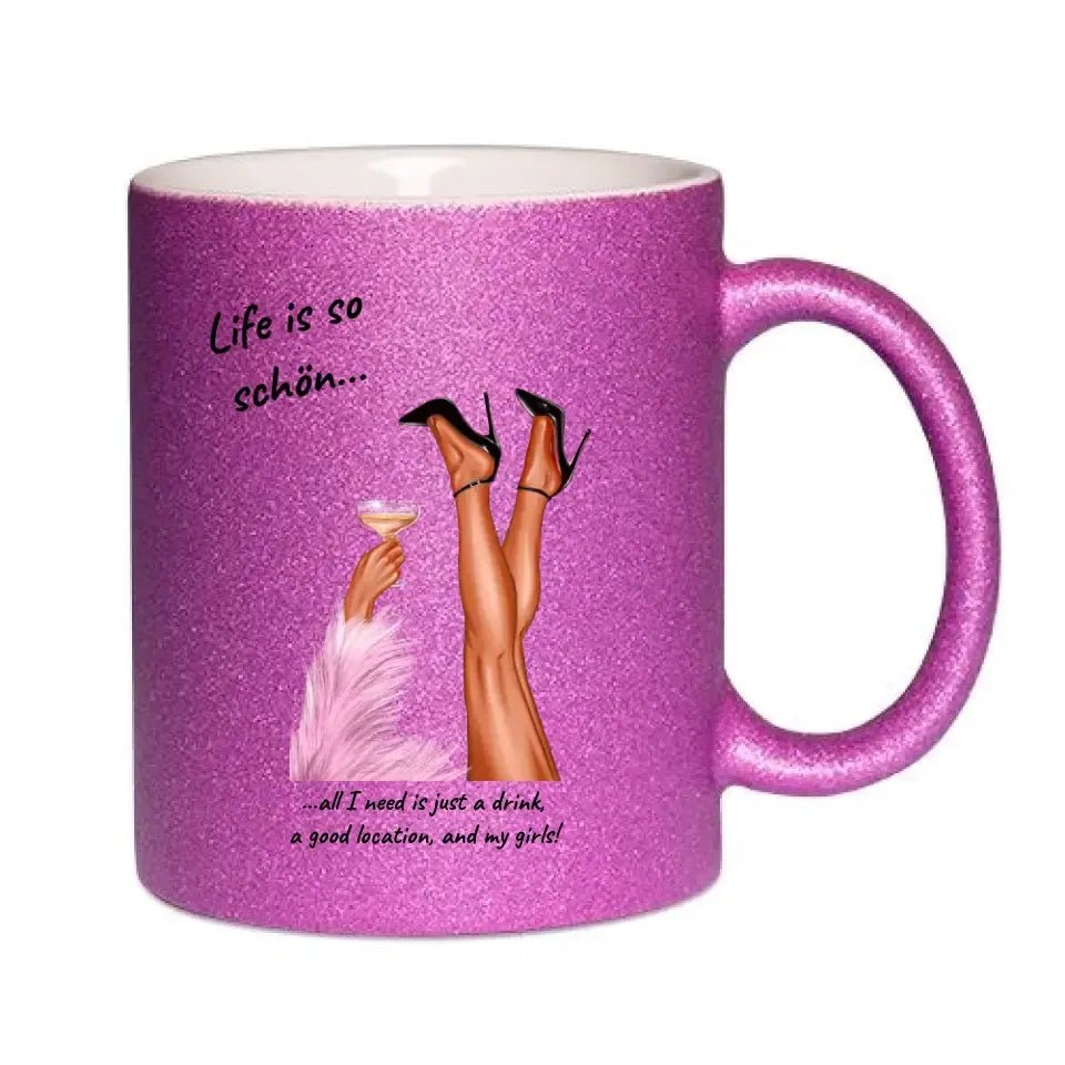 Party legs • Glitzertasse ohne Farbverlauf von HalloGeschenk.de