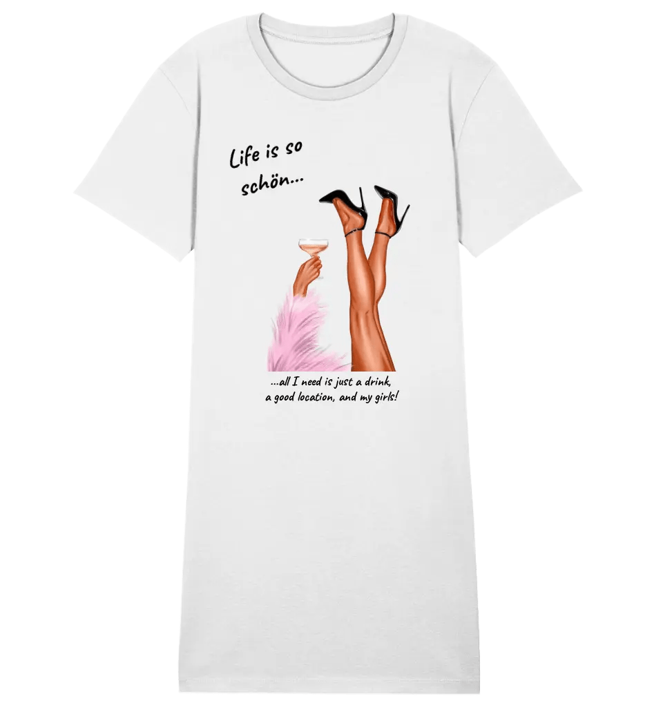 Party Legs (personalisierbar) - Ladies Premium T-Shirt Kleid aus Bio - Baumwolle S - 2XL von HalloGeschenk.de