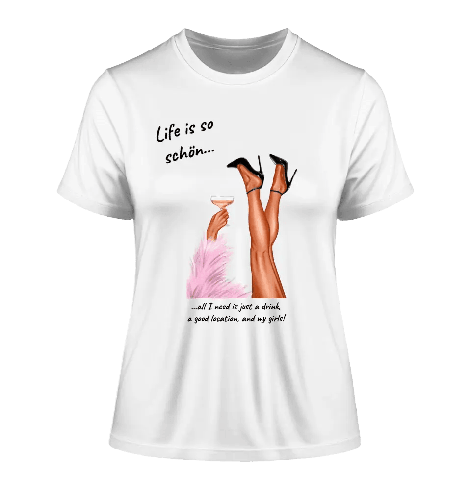 Party Legs (personalisierbar) - Ladies Premium T - Shirt XS - 2XL aus Bio - Baumwolle für Damen - HalloGeschenk.de #geschenkideen# #personalisiert# #geschenk#