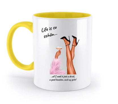 Party Legs personalisierbar - zweifarbige Tasse