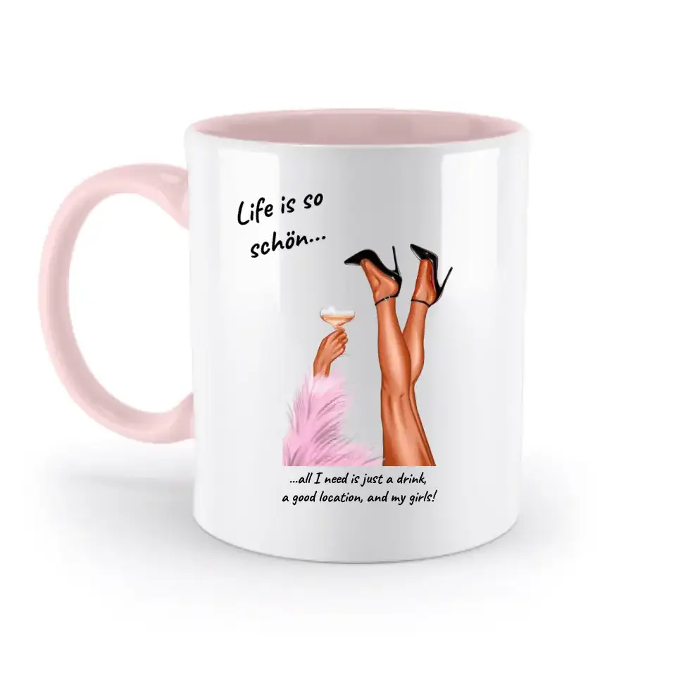 Party Legs personalisierbar - zweifarbige Tasse
