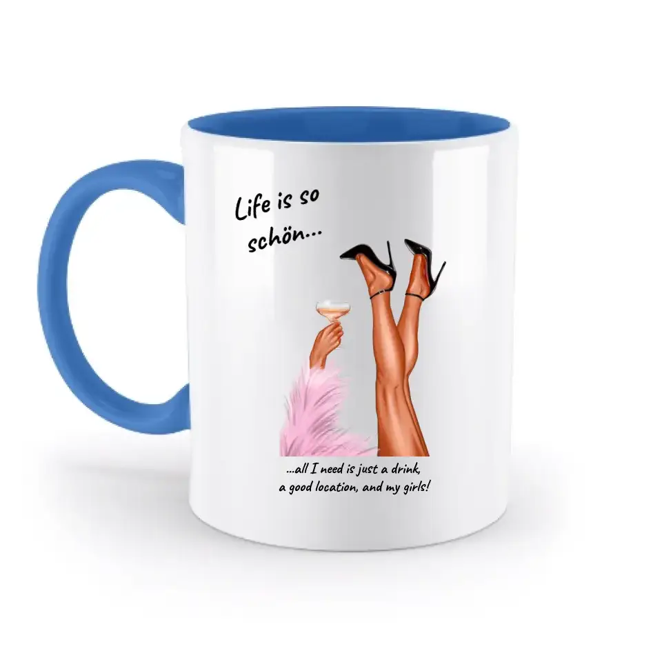 Party Legs personalisierbar - zweifarbige Tasse