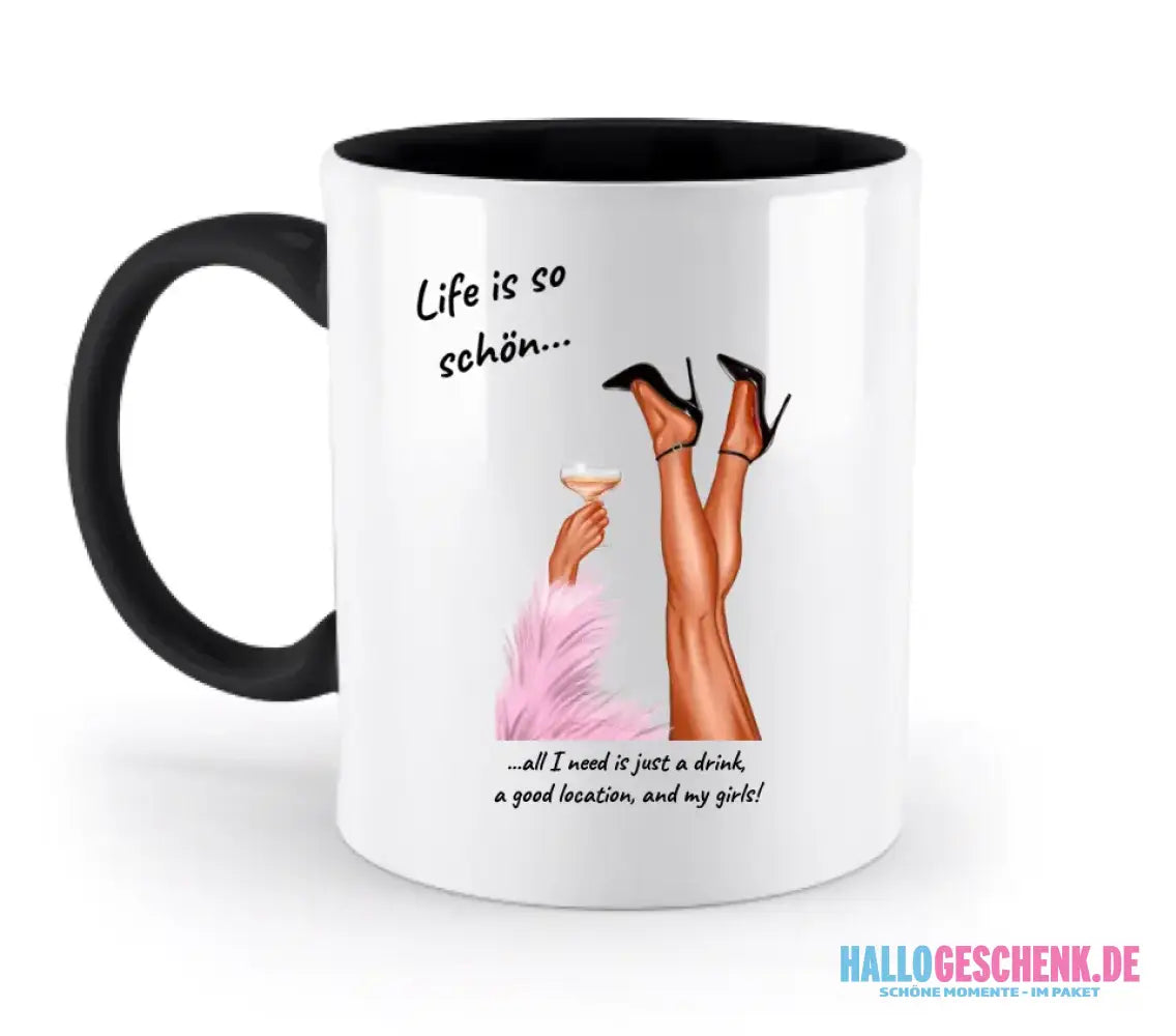 Party Legs personalisierbar - zweifarbige Tasse