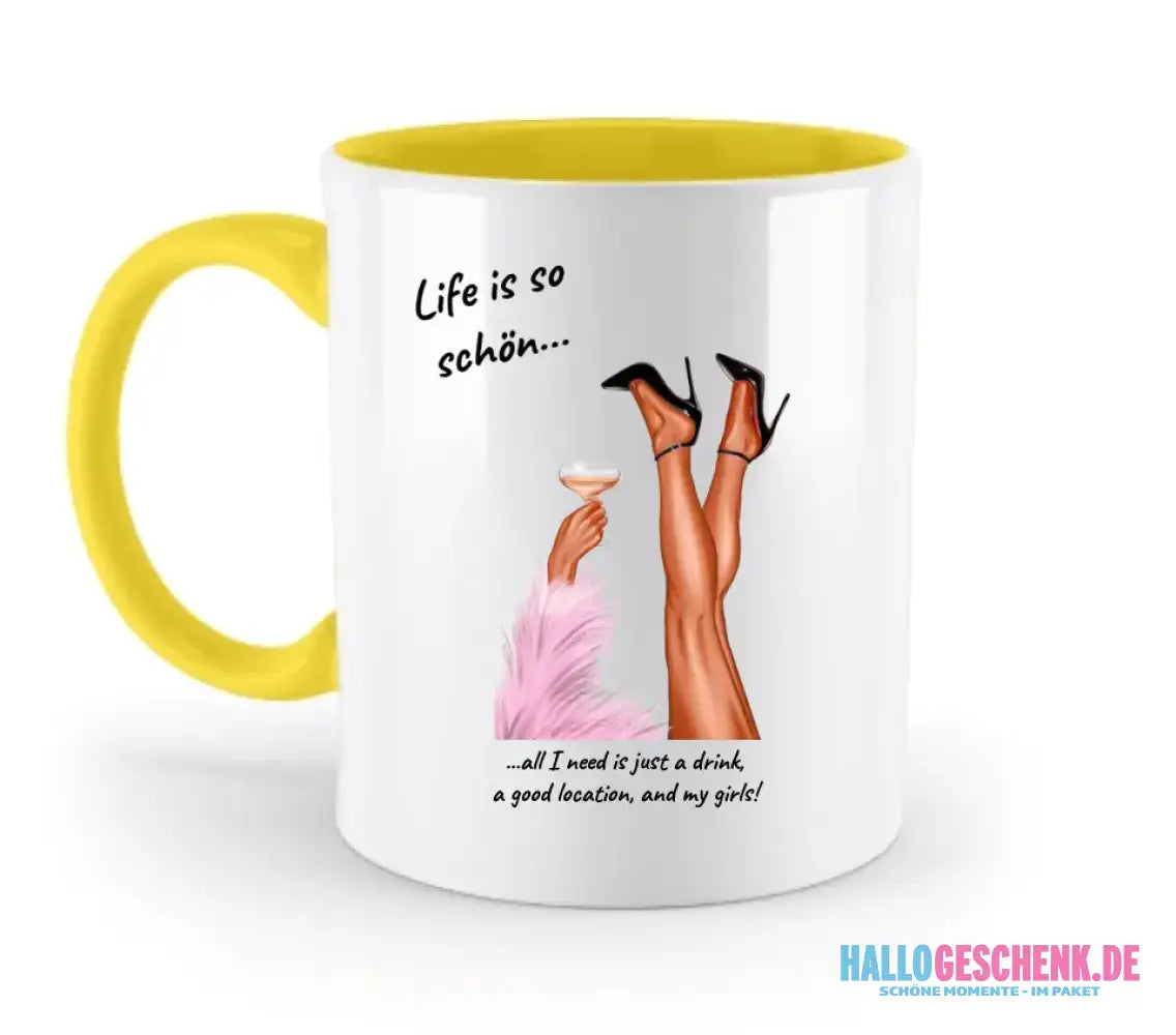 Party Legs personalisierbar - zweifarbige Tasse