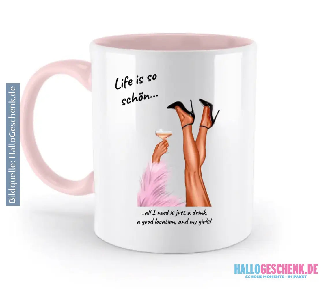 Party Legs personalisierbar - zweifarbige Tasse