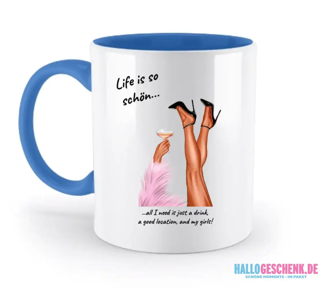 Party Legs personalisierbar - zweifarbige Tasse