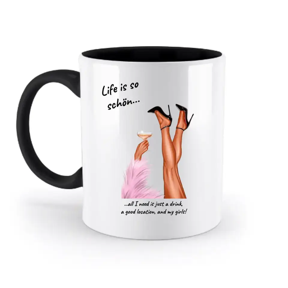Party Legs personalisierbar - zweifarbige Tasse