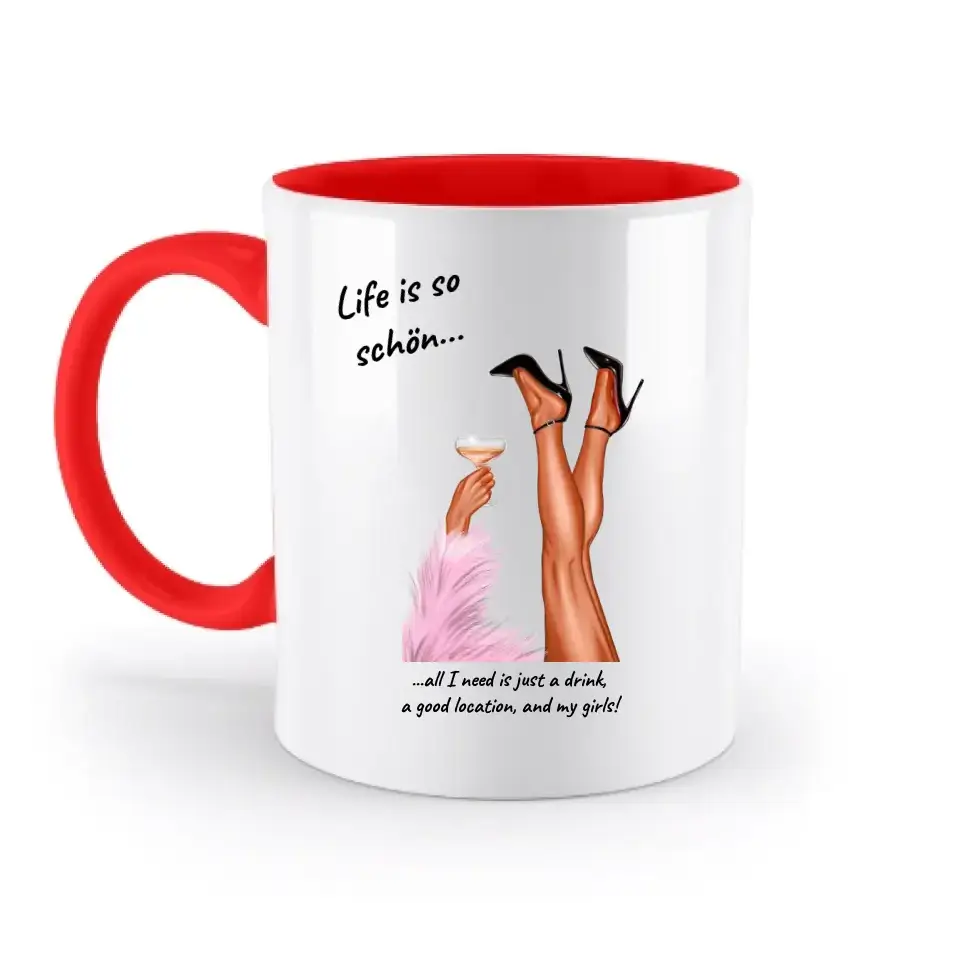 Party Legs personalisierbar - zweifarbige Tasse
