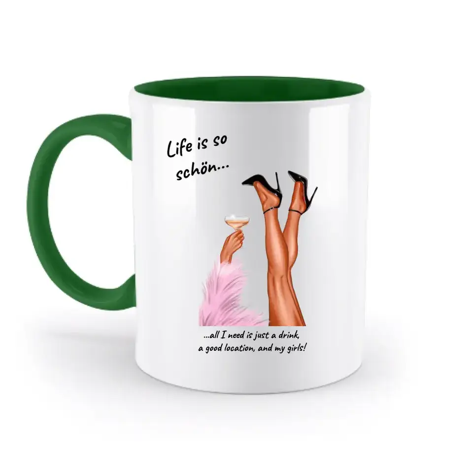 Party Legs personalisierbar - zweifarbige Tasse