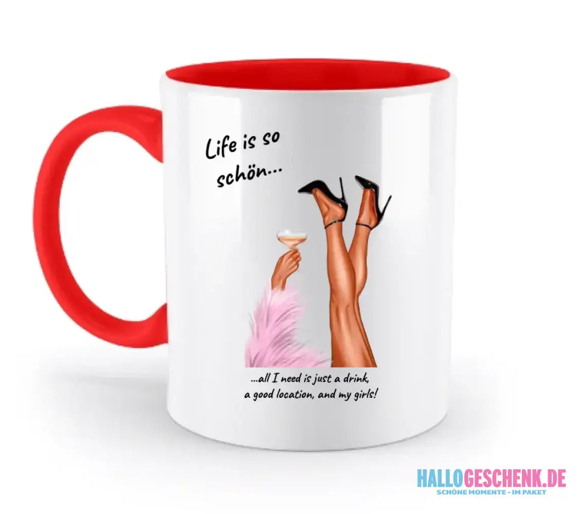 Party legs • zweifarbige Tasse • Exklusivdesign • personalisiert
