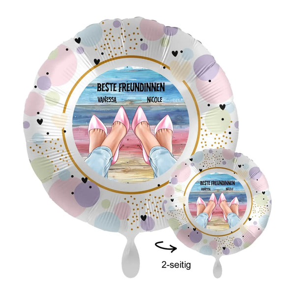 Personalisierbar: Beste Freundinnen Beine Füße • 43cm Luftballon - personalisierte Luftballons