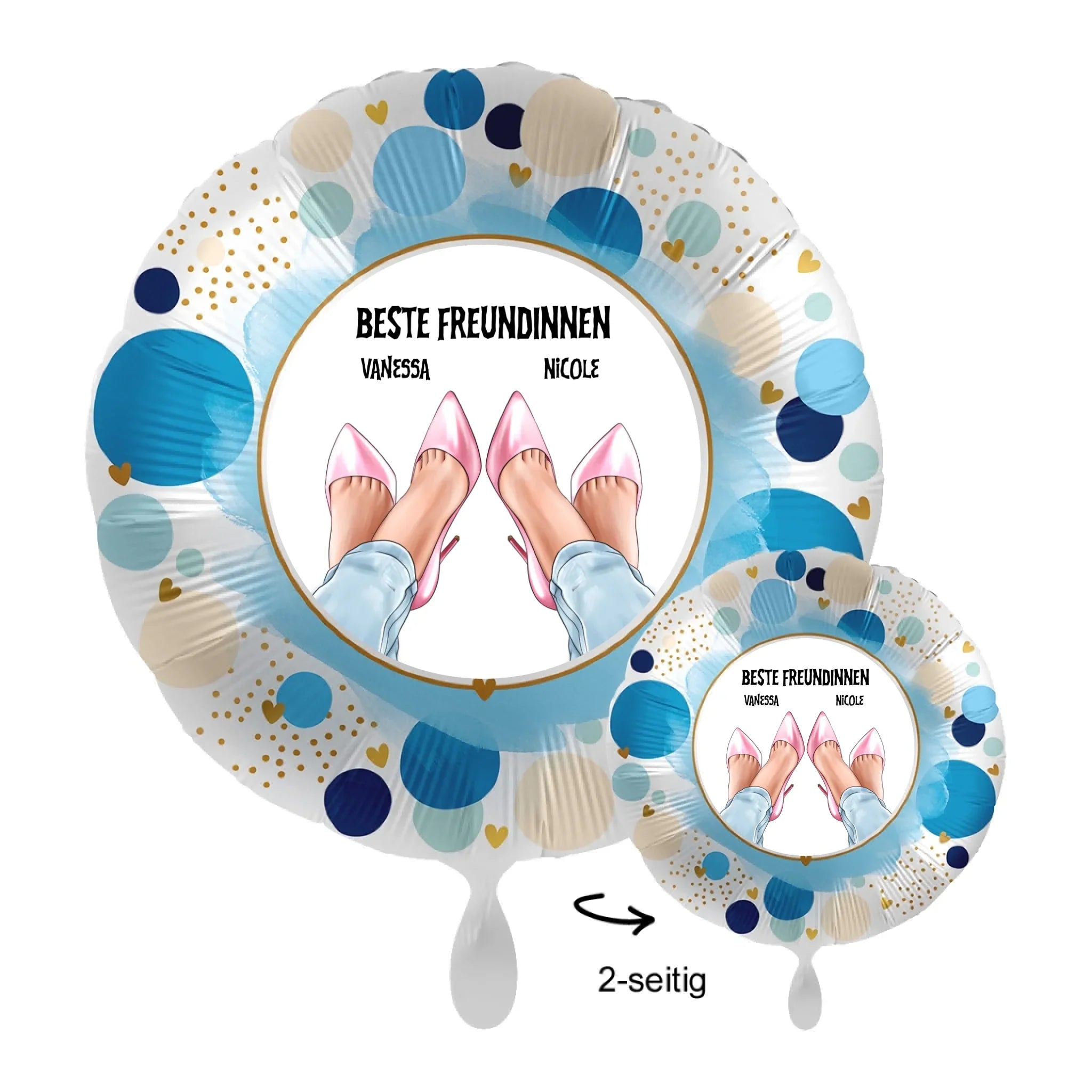 Personalisierbar: Beste Freundinnen Beine Füße • 43cm Luftballon - Luftballons • personalisiert / Rund Lucky