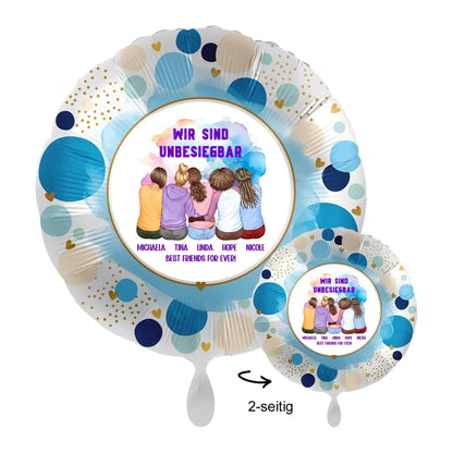 Personalisierbar: Gestalte 2-5 Freundinnen • 43cm Luftballon - Luftballons • personalisiert / Rund Lucky