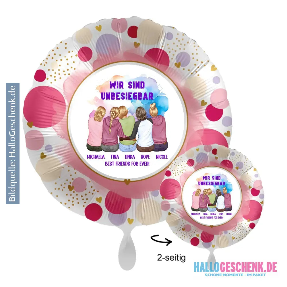 Personalisierbar: Gestalte 2-5 Freundinnen • 43cm Luftballon - Customizer