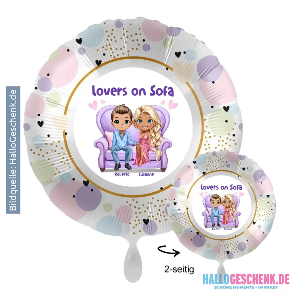 Personalisierbar: Lovers on Sofa • 43cm Luftballon - Customizer