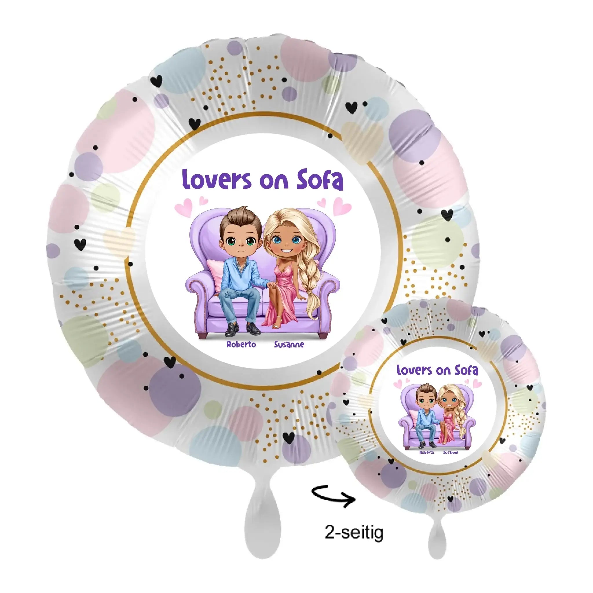 Personalisierbar: Lovers on Sofa • 43cm Luftballon - Customizer