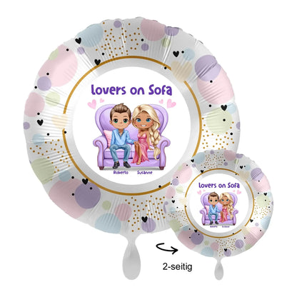 Personalisierbar: Lovers on Sofa • 43cm Luftballon - Customizer