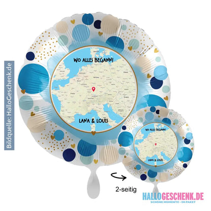 Personalisierbar: Maps • Straßenkarte mit Zoom • 43cm Luftballon - Customizer
