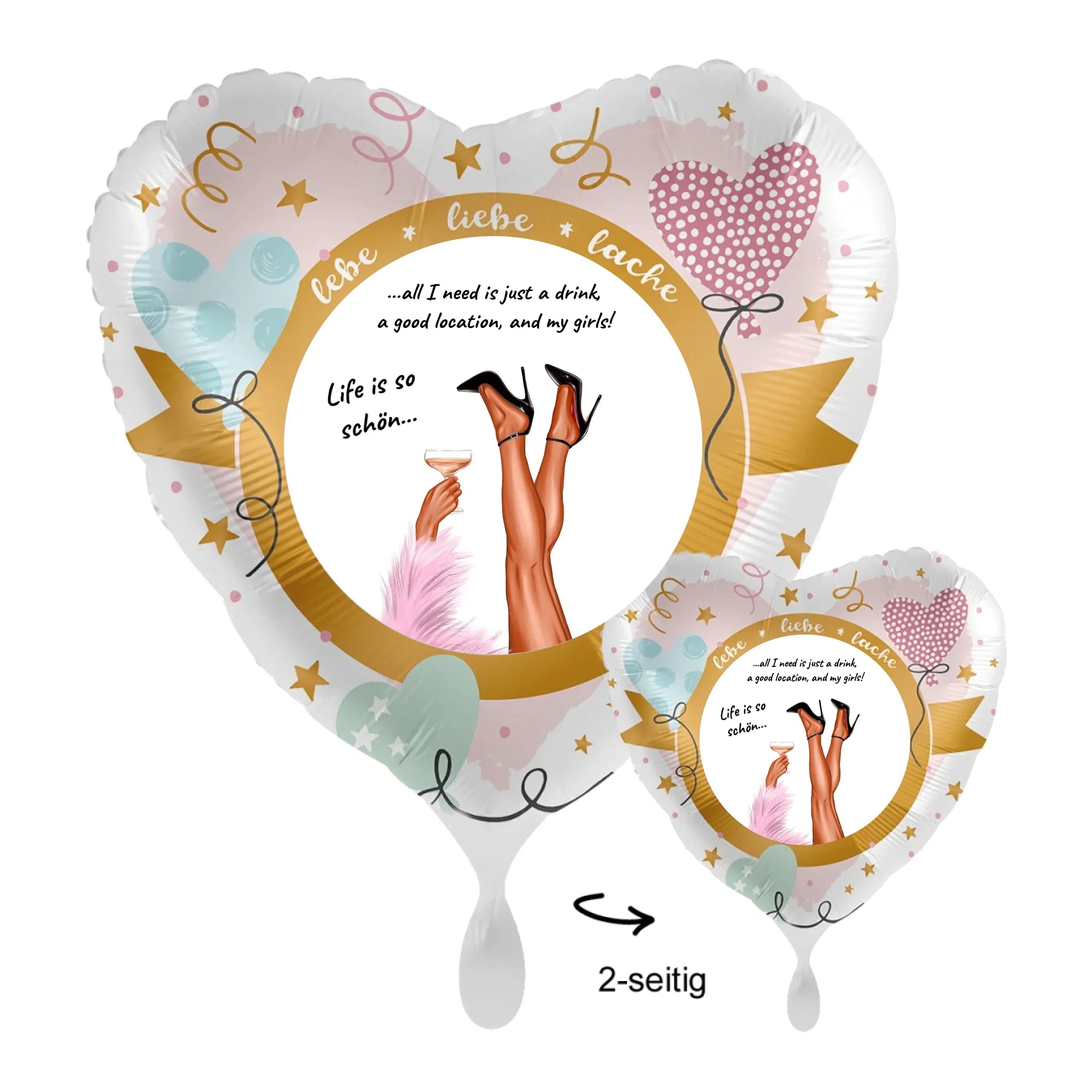 Personalisierbar: Party Legs • 43cm Luftballon - Luftballons • personalisiert / Herz Lebe / personalisierte