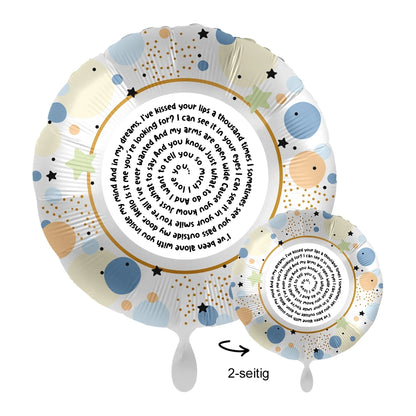 Personalisierbar: Spotify Songtext oder Wunschtext • Spiraltext • 43cm Luftballon - Luftballons • personalisiert / Rund