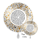 Personalisierbarer 43cm luftballon aus gold und silber mit konfetti muster und romantischem spotify songtext