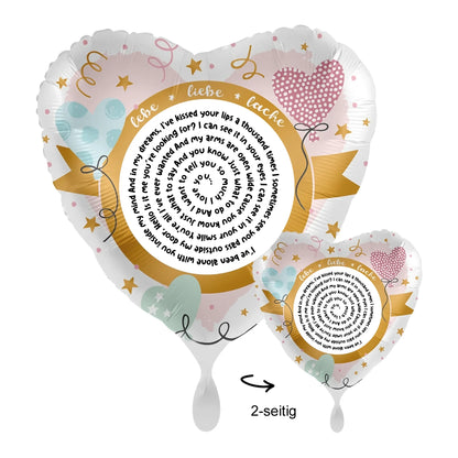 Personalisierbar: Spotify Songtext oder Wunschtext • Spiraltext • 43cm Luftballon - Luftballons • personalisiert / Herz