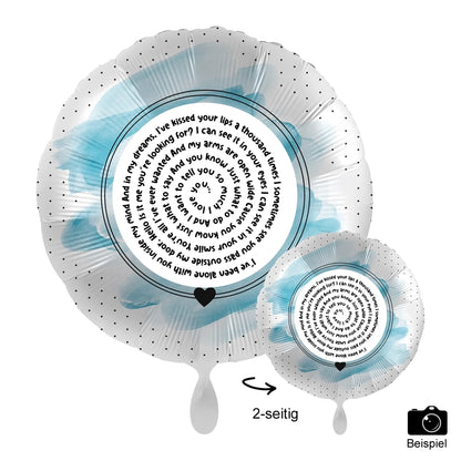 Personalisierbar: Spotify Songtext oder Wunschtext • Spiraltext • 43cm Luftballon - Luftballons • personalisiert / Rund