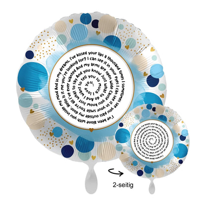 Personalisierbar: Spotify Songtext oder Wunschtext • Spiraltext • 43cm Luftballon - Luftballons • personalisiert / Rund