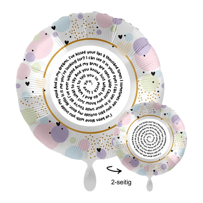 Personalisierbar: Spotify Songtext oder Wunschtext • Spiraltext • 43cm Luftballon - Luftballons • personalisiert / Rund