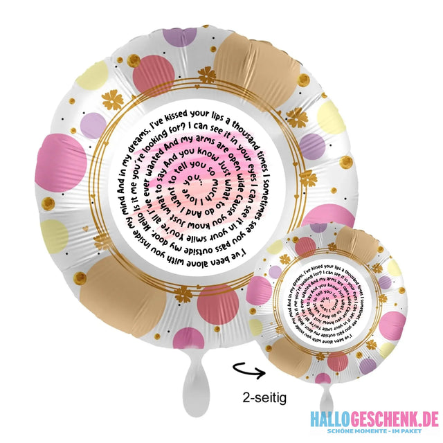 Personalisierbar: Spotify Songtext oder Wunschtext • Spiraltext • 43cm Luftballon - Customizer