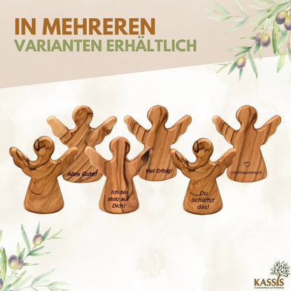 Personalisierter Olivenholz Schutzengel Handschmeichler mit Gravur - Engel