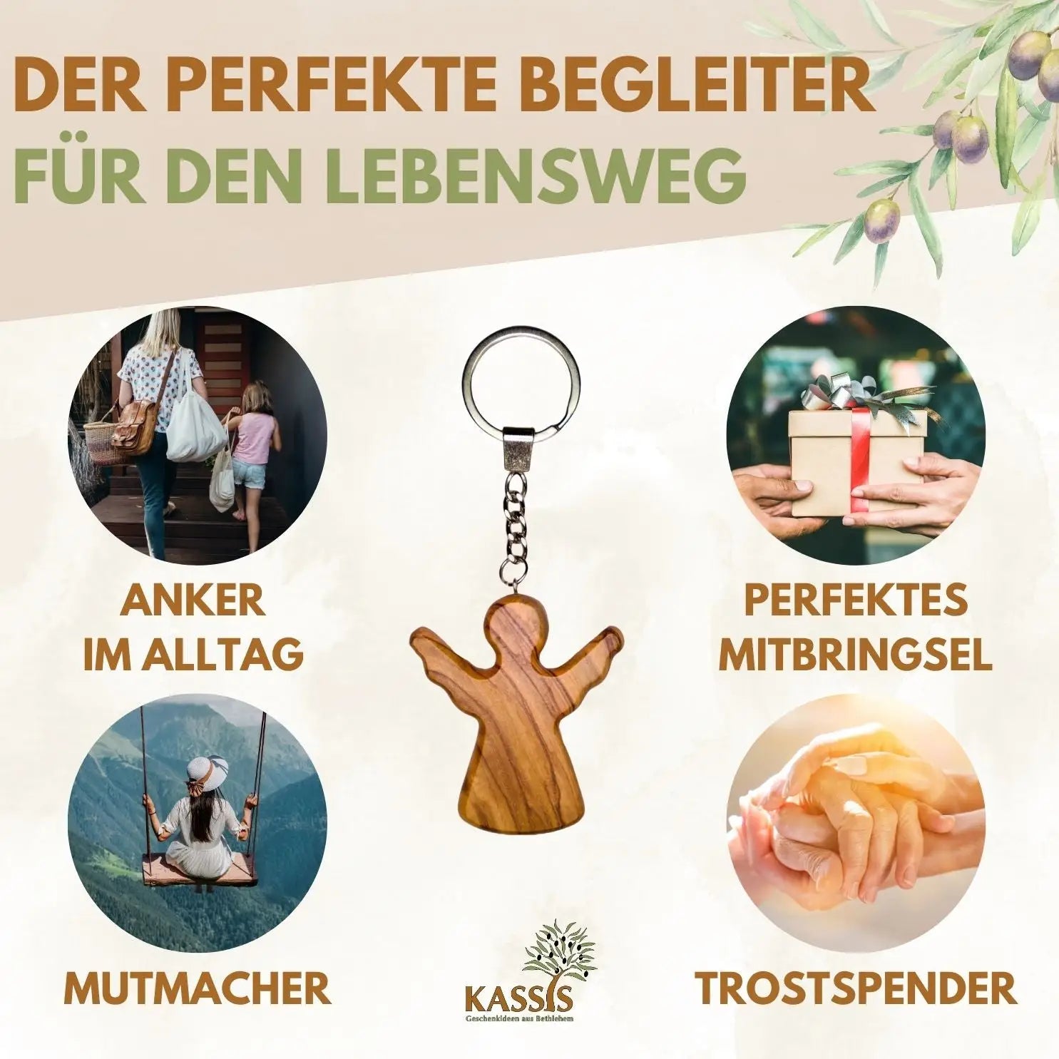 Personalisierter Schlüsselanhänger Handschmeichler Schutzengel - Engel