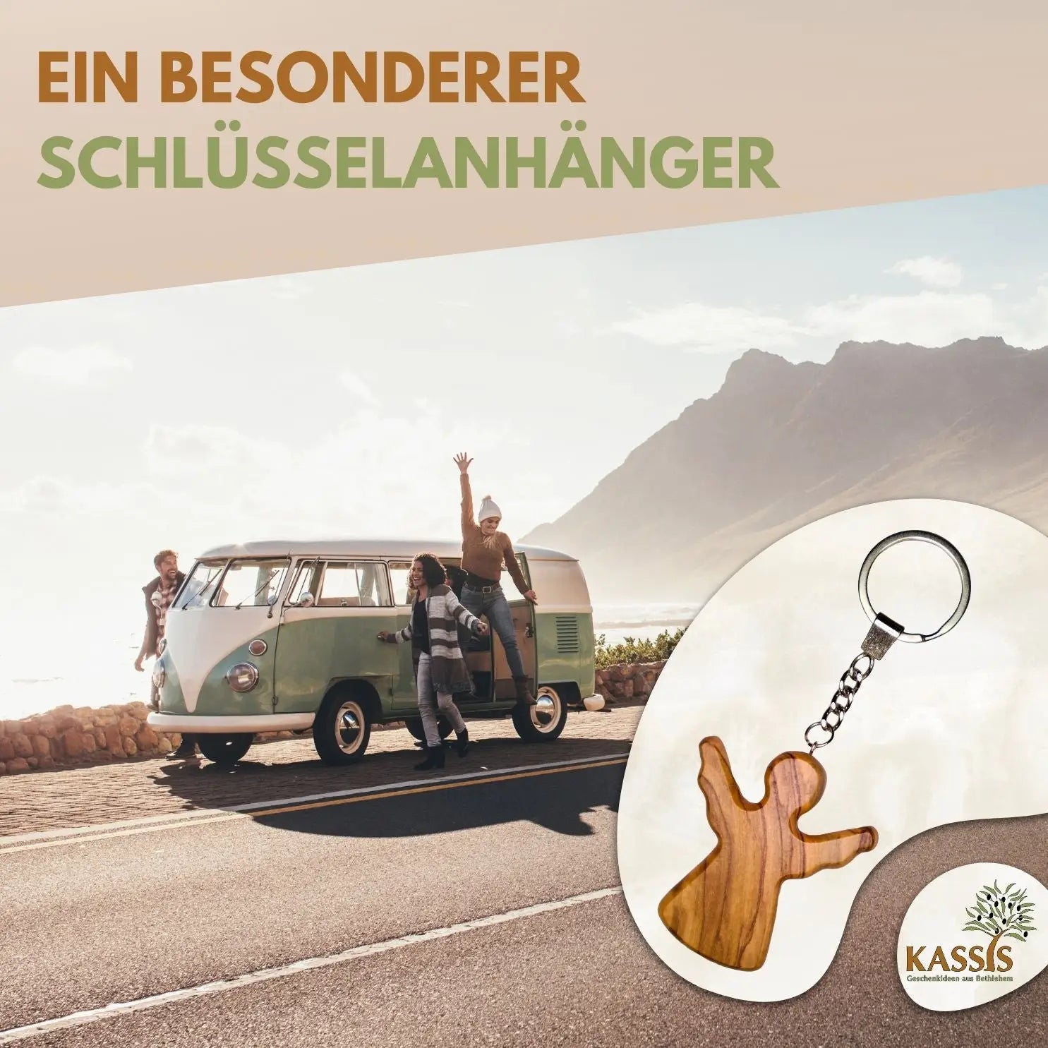 Personalisierter Schlüsselanhänger Handschmeichler Schutzengel - Engel