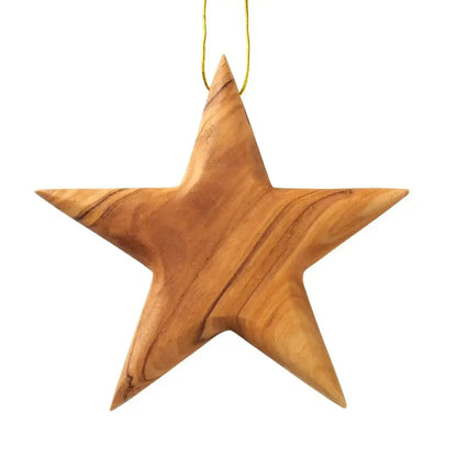 Weihnachtsdeko Baumschmuck Stern Anhänger aus Olivenholz - Weihnachtsdeko