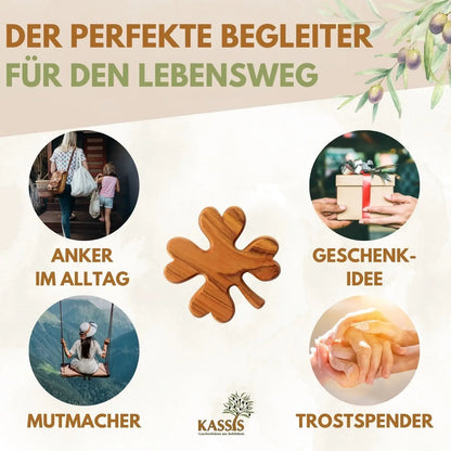 Personalisiertes Kleeblatt Glücksbringer mit Gravur - Handschmeichler