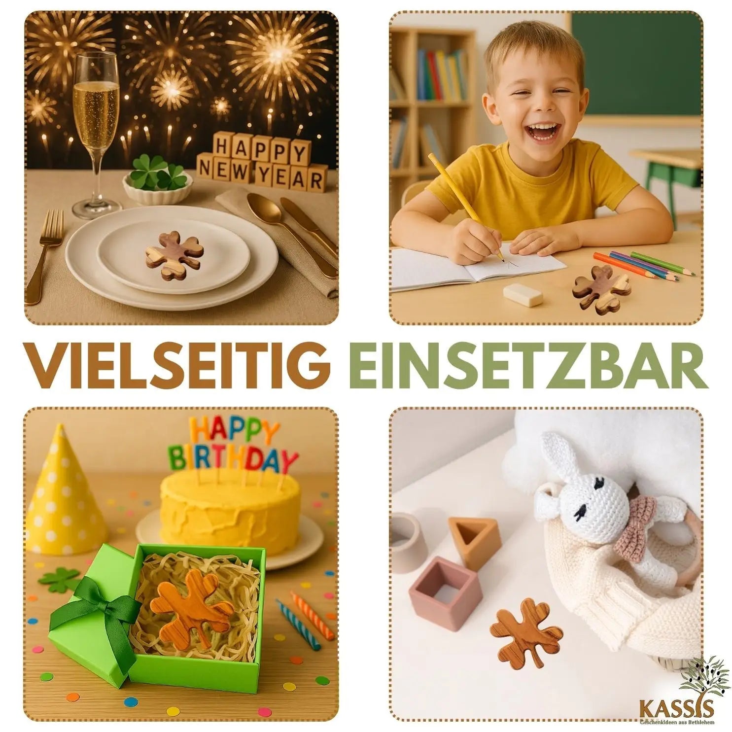 Personalisiertes Kleeblatt Glücksbringer mit Gravur - Handschmeichler