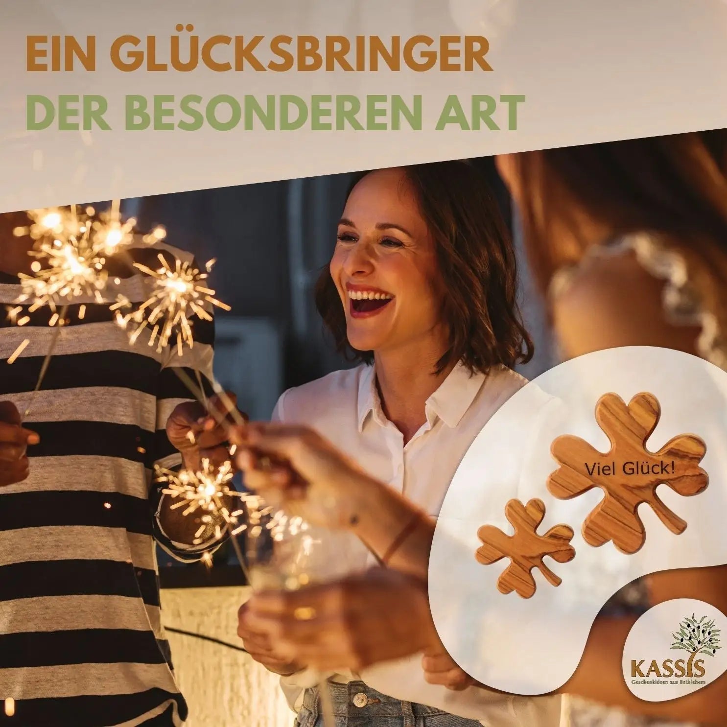 Personalisiertes Kleeblatt Glücksbringer mit Gravur - Handschmeichler