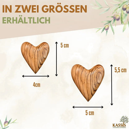 Personalisiertes Olivenholz Herz Handschmeichler mit Gravur - Herz