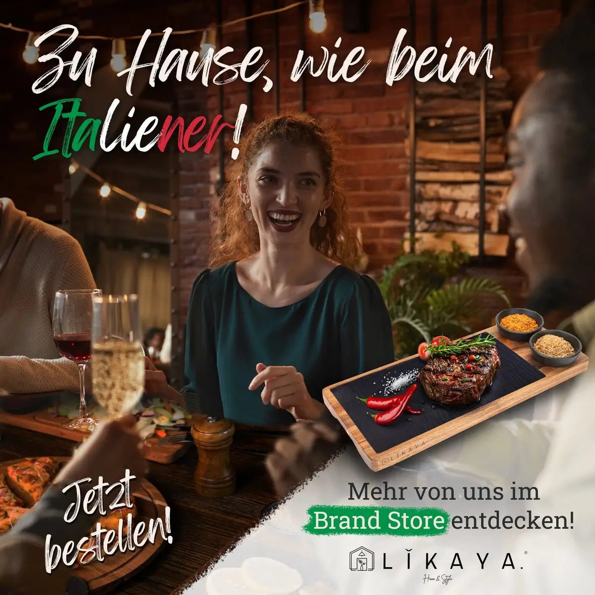 Pizzabrett/Pizzateller 'MARIO' 2er Set rund mit Pizzaschneider ⌀35cm groß aus FSC®-zertifiziertem Akazien-Holz