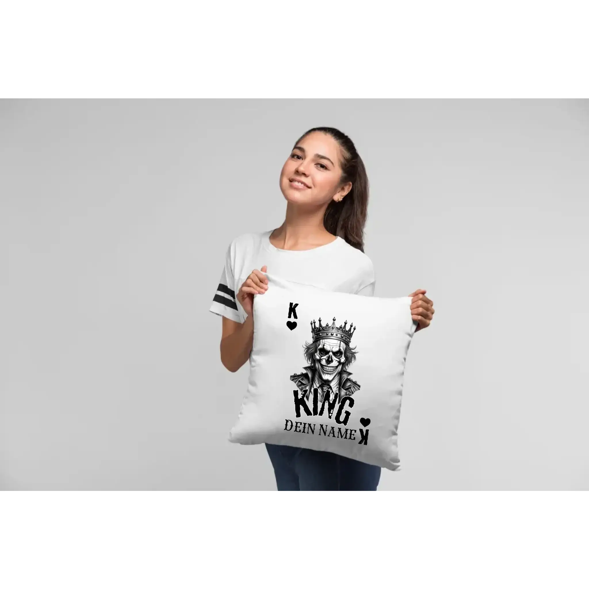 Poker King + dein Name • Kissen 40x40 cm • personalisiert