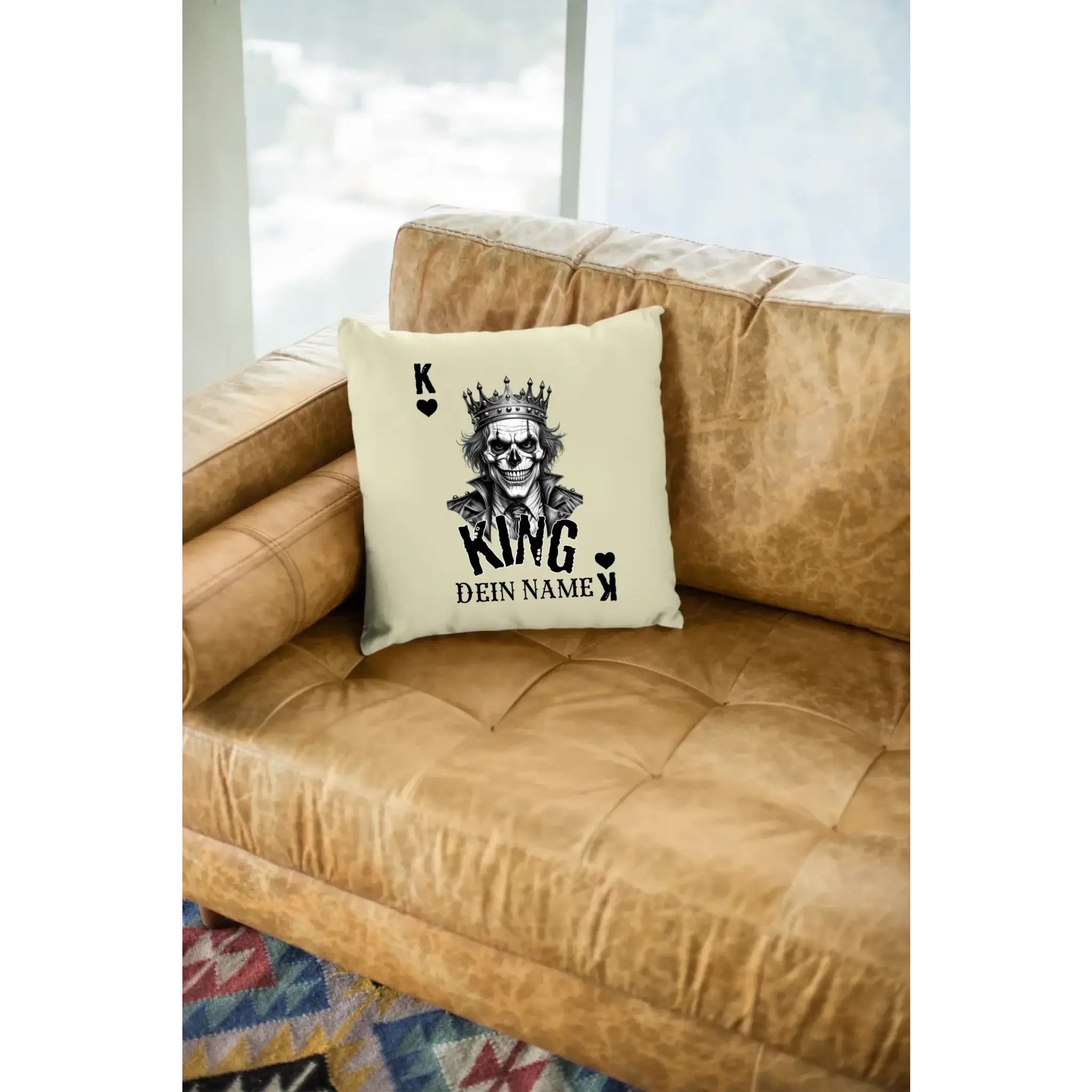 Poker King + dein Name • Kissen 40x40 cm • personalisiert
